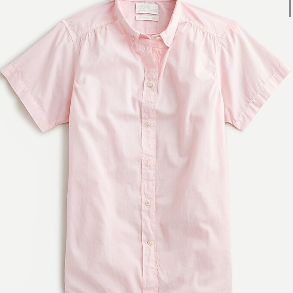 J. Crew Light Pink Classic-fit Short-Sleeve Lightweight Cotton Poplin Shirt